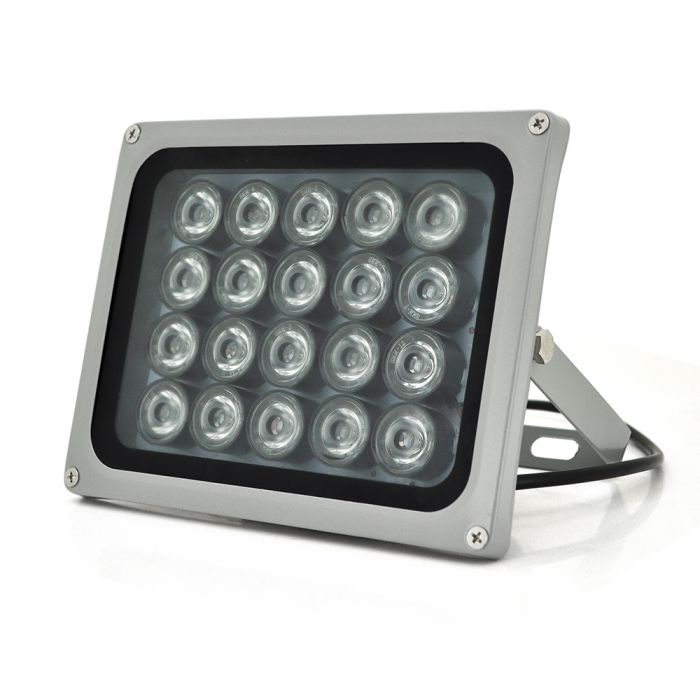 
					ІК прожектор YOSO 12V 40W, 20LED, IP66, 850нм, кут огляду 60 °, лінза 8мм, дальність до 80м, 180 * 115 * 140мм, BOX