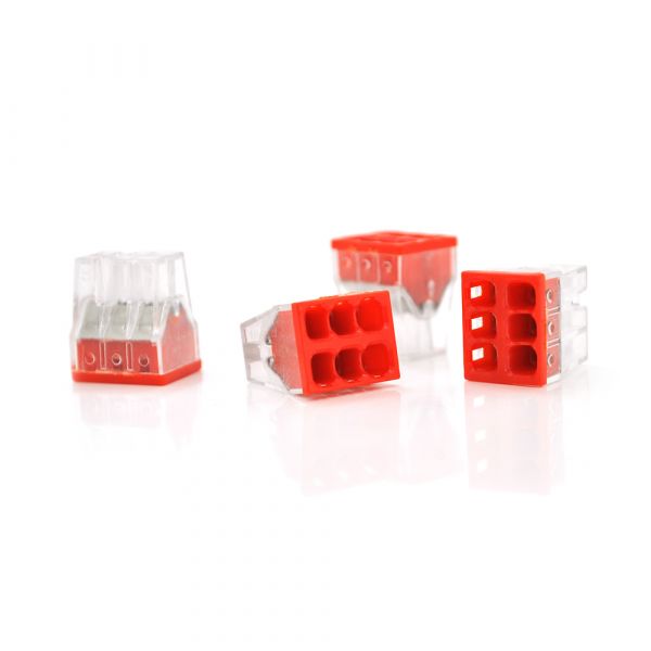 
					Самозажімние 6-дротова клема WAGO К773-206, 6-pin, прозоро-червона