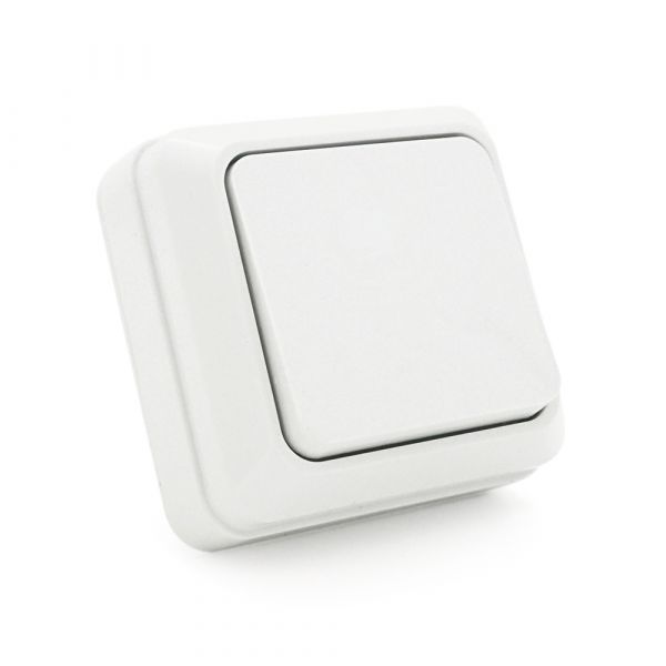 
					Вимикач одинарний зовнішнього монтажу, White, Q10