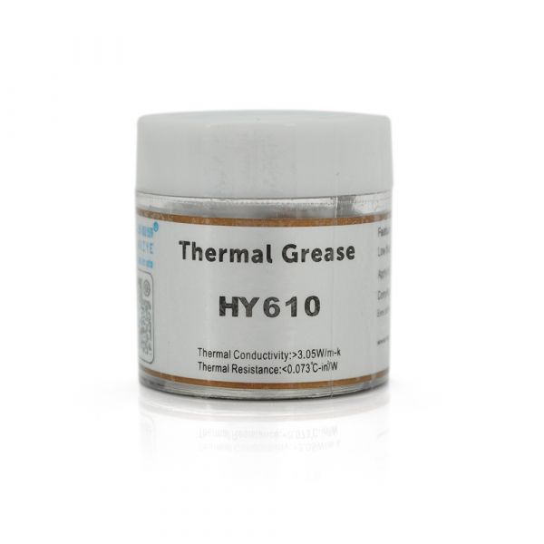 
					Паста термопровідна HY-610 10g, банку, Gold,> 3,05W / m-K, <0.073 ° C-in² / W, -30 ° ≈280 °, В'язкість -1K cPs, OEM Q38