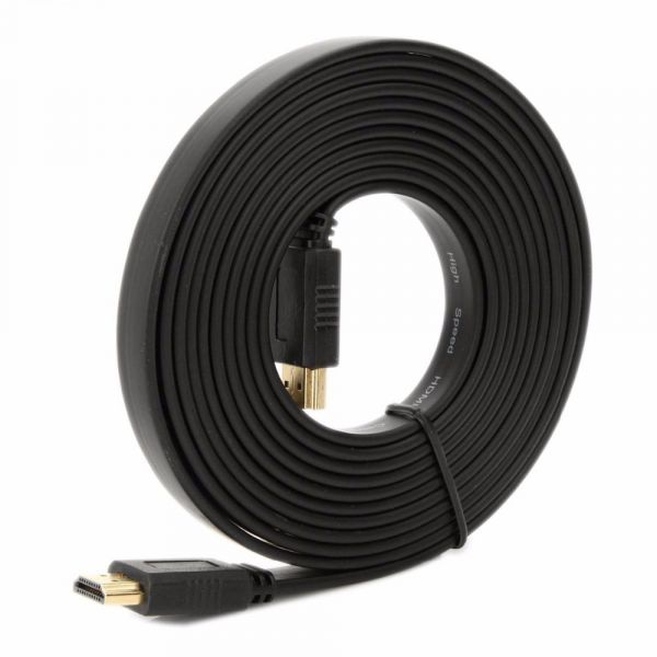 
					Кабель Merlion HDMI-HDMI 5.0m, v1.4, плоский Black, (Пакет), Q100