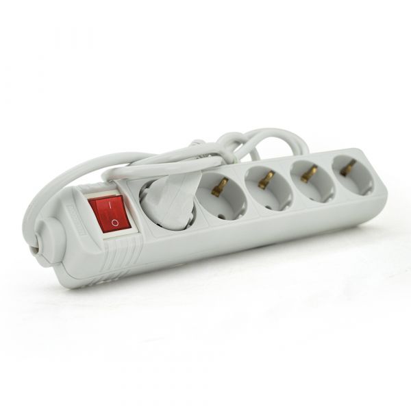 
					Мережевий подовжувач EUROPOWER EPW515, 220В/10А, 2,5 КВт, 5 розеток, 1,5 м, перетин 3х0,75мм, білий, з перемикачем, пакет Q50