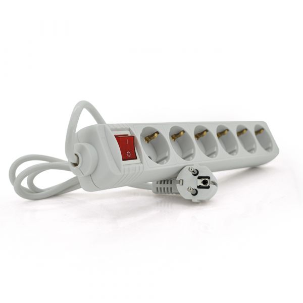 
					Мережевий подовжувач EUROPOWER EPW615 220В, 6 розеток, 1,5 м, перетин 3х0,75мм, білий, пакет Q50