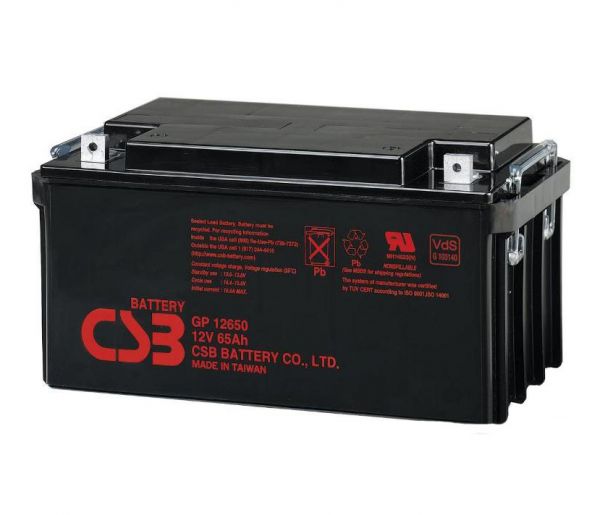 
					Акумуляторна батарея CSB GP12650, 12V 65Ah (350х166х174мм), Q1