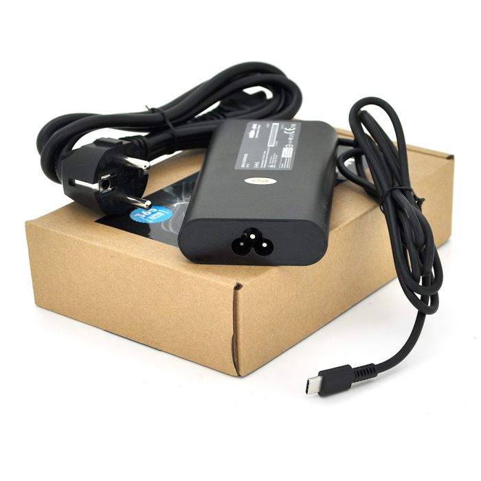 
					Блок живлення MERLION для ноутбука DELL 20V4.5A / 15V3A / 9V3A / 5V3A (90 Вт) штекер TYPE-С, довжина 0,9 м + кабель живлення