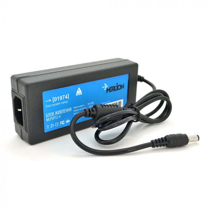 
					Импульсный адаптер питания Merlion MLPSP12-4, 12В 4А (48Вт) штекер 5,5/2,5 + шнур питания Q100