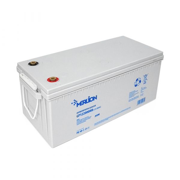 
					Акумуляторна батарея MERLION AGM GP122000M8 12 V 200 Ah ( 522 х 240 х 219 ) Q1