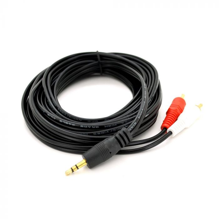 
					Кабель DC3.5 (тато) => 2хRCA (тато), GOLD Jack, CU, Stereo, круглий, Black, 1,5 м, (Пакет) Q500