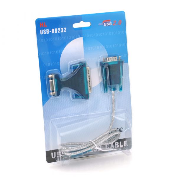 
					Кабель USB to RS-232 с перехідником RS-232 (9 pin) > (25Pin),Blister