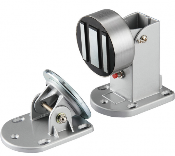 
					Електромагнітний підлоговий/стінний замок HC801 на скляні двері, кут відкриття - 90°, зусилля 60кг, 12/24v, 60/120mA, Box, Q10