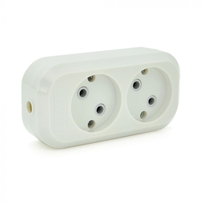 
					Блок розеток для подовжувача 220V MERLION MBR-2W, 2 гнізда без заземлення Q160