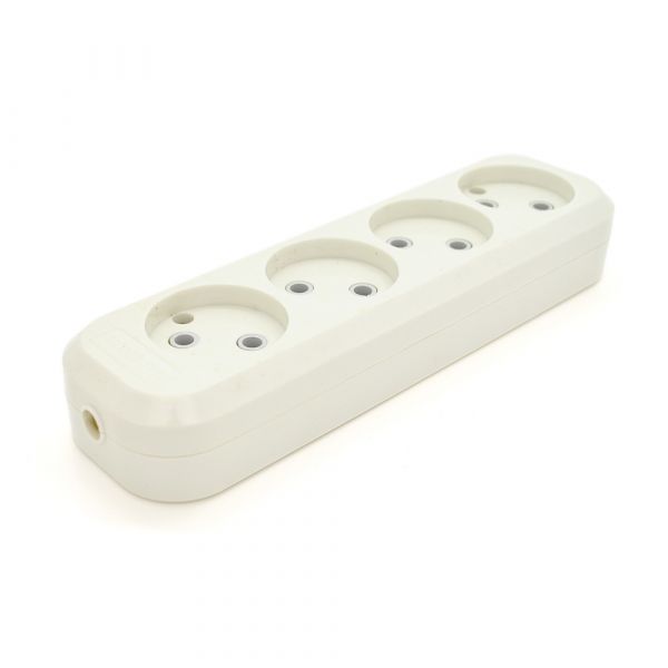 
					Блок розеток для подовжувача 220V MERLION MBR-4W, 4 гнізда без заземлення Q160