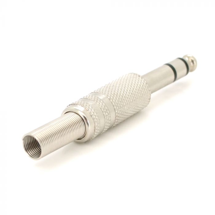 
					Роз'єм 6,3 стерео під кабель рифлений з пружиною (сірий метал)