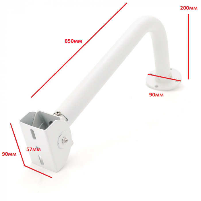 
					Кронштейн для камери PiPo PP- 20 * 80L, з поворотом для камери, білий, метал