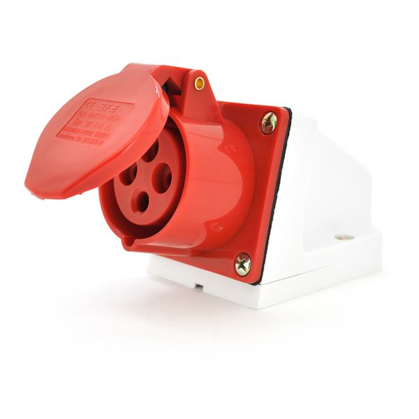 
					Розетка кабельна накладна SF-114, 4 контакту, 3Р + E, 16А, 380V, IP44