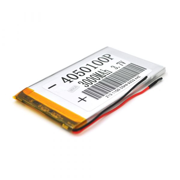 
					Літій-полімерний акумулятор 4 * 55 * 100mm 3,7V (Li-ion 3.7В 3000мА·ч)