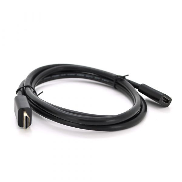 
					Подовжувач Merlion HDMI (тато) -HDMI (мама) VEGGIEG 0.5m, v2.0, OD-7.0mm, круглий, Black, коннектор Black, (Пакет)