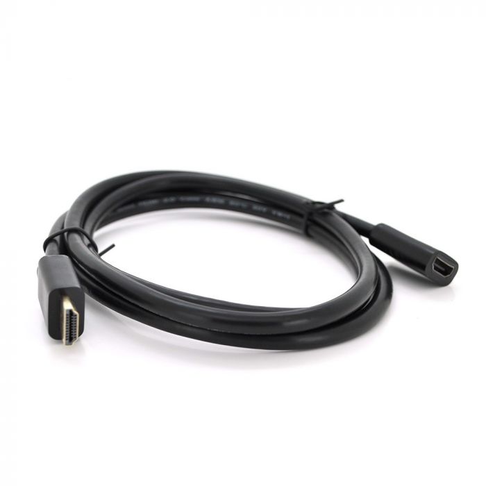 
					Подовжувач Merlion HDMI (тато) -HDMI (мама) VEGGIEG 0.5m, v2.0, OD-7.0mm, круглий, Black, коннектор Black, (Пакет)