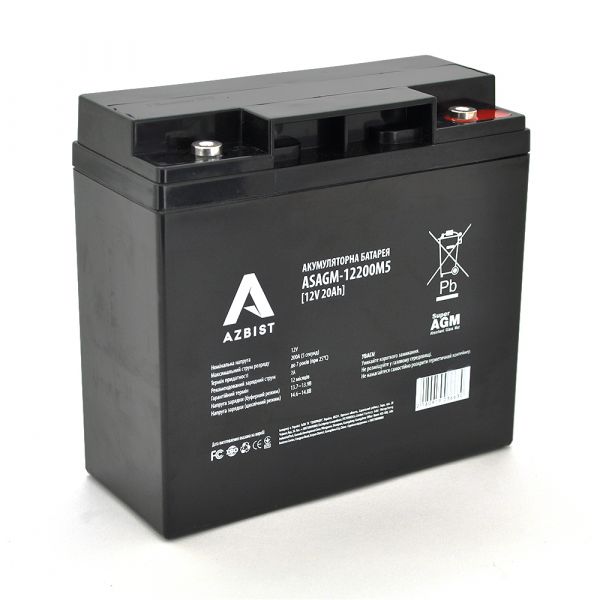 
					Акумулятор ASBIST Super AGM ASAGM-12200M5, Black Case, 12V 20.0Ah (181 х 77 х 167 ) Q4