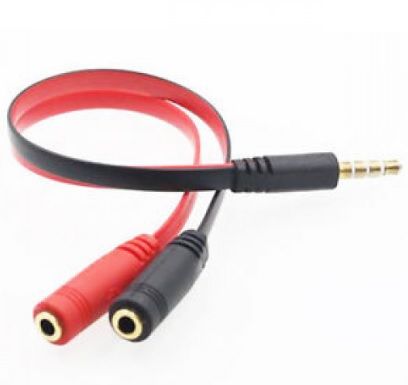 
					Розгалужувач аудіо для навушників і мікрофону, Jack 3.5 (тато) 4 pin => 2 * Jack 3.5 (мама) 3 pin, круглий, Пакет