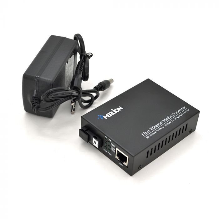 
					Медіаконвертер Merlion A (IC + 113), 1310 WDM одноволоконний Full / Half duplex, SC 25km (-40 + 85 ° C), + блок живлення 5V 1A Q50