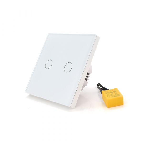 
					WiFi сенсорний вимикач SCRIOR, 2-канальний, настінний