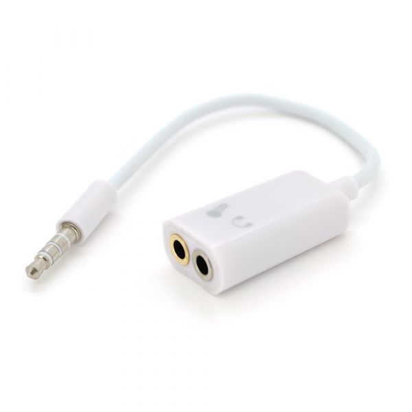 
					Спліттер Jack 3.5 (тато) => 2 * Jack 3.5 (мама) Stereo White, Пакет, Q500