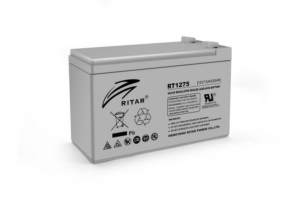 
					Акумуляторна батарея AGM RITAR RT1275, Gray Case, 12V 7.5Ah ( 151 х 65 х 94  (100) ) Q10