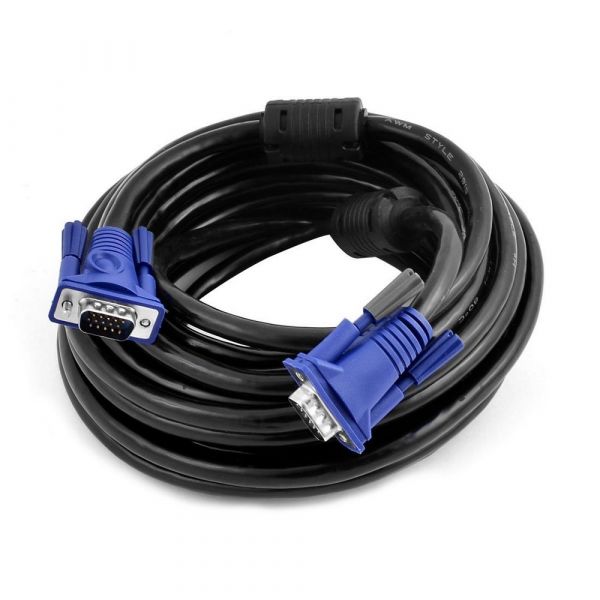 
					Кабель Merlion VGA 30m, male to male (тато-тато), 2 фериту, чорно-синій, кульок