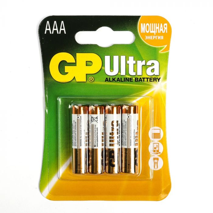 
					Батарейка GP Ultra 24AU-2UE4 лужна AAA, 4 шт в блістері, ціна за блістер