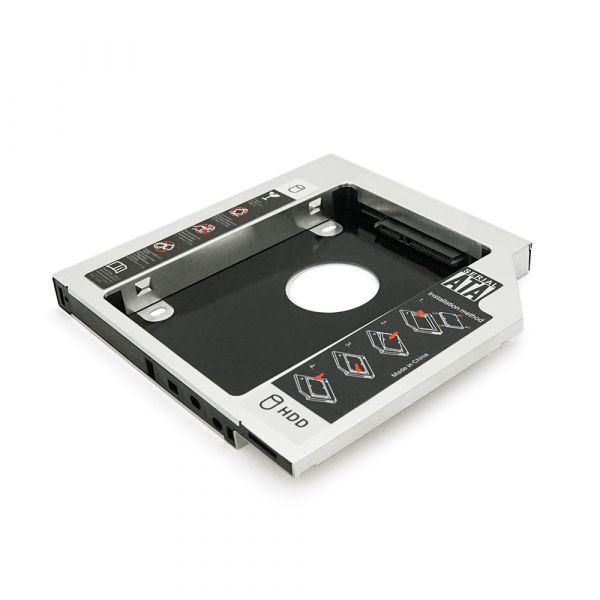 
					Адаптер підключення HDD 2.5 '' 12.7 mm в відсік приводу ноутбука SATA / mSATA (HDC-25), корпус aluminum+plastic, Blister, Q100
