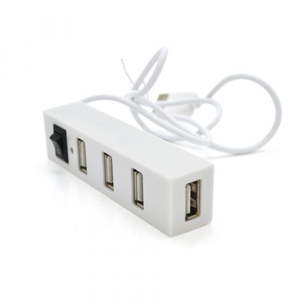 
					Хаб YT-HUB4-W USB 2.0 4 порта, White, 480Mbts живлення від USB, Blister Q200