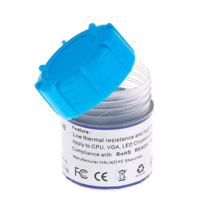 
					Паста термопровідна HY-510 15g, банку, Grey,> 1,93W / m-K, <0.225 ° C-in² / W, -30 ° ≈280 °, OEM Q40