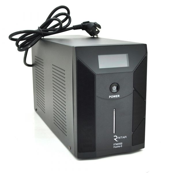 
					ДБЖ Ritar RTM2000 (1200W) Proxima-D LCD, AVR, 2st, 3xSCHUKO socket, 4x12V7,5Ah, metal Case