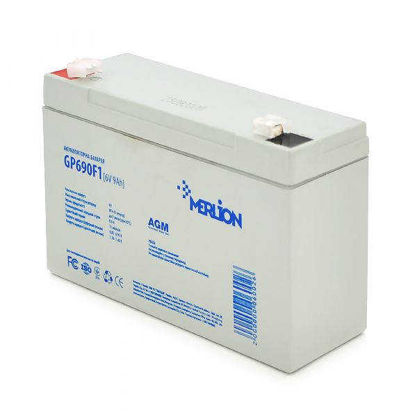 
					Акумуляторна батарея MERLION AGM GP690F1 6 V 9Ah ( 150 x 49 x 95 (100 ) ) Q10