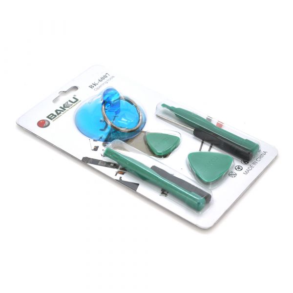 
					Набір BAKKU BK-6007 7 в 1 (Викрутки: Т4, Т5, присоска, 2 лопатки для розбирання корпусів, 2 шпателя), Blister