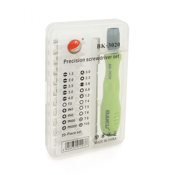 
					Набір викруток BAKKU BK-3020 (Ручка + 20насадок), Box