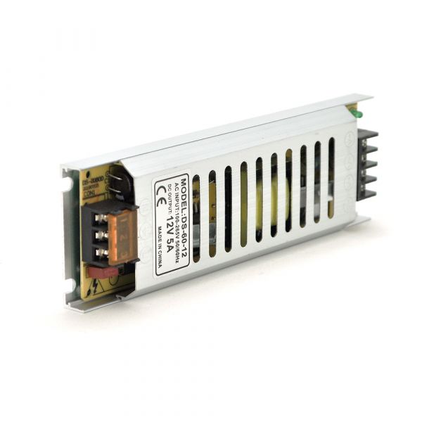 
					Імпульсний блок живлення 12В 5А (60Вт) перфорований SLIM