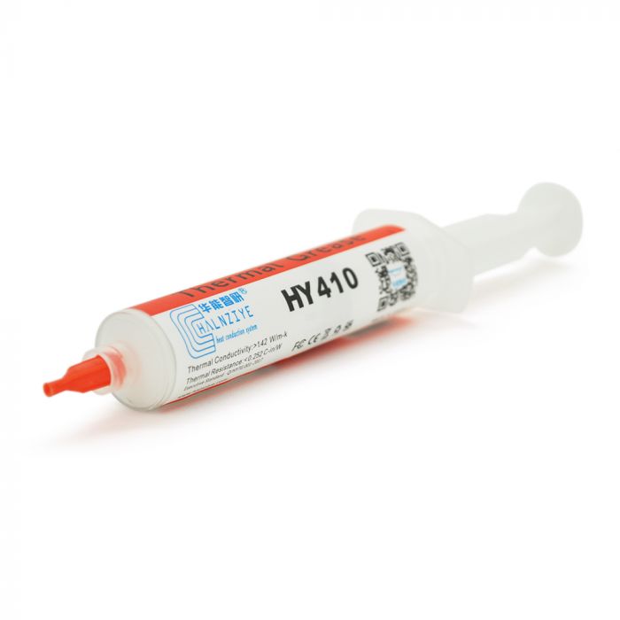 
					Паста термопровідна HY-410 30g, шприц, White,> 1,42W / m-K, <0.262 ° C-in² / W, -30 ° ≈280 °, В'язкість -1K cPs, OEM Q5