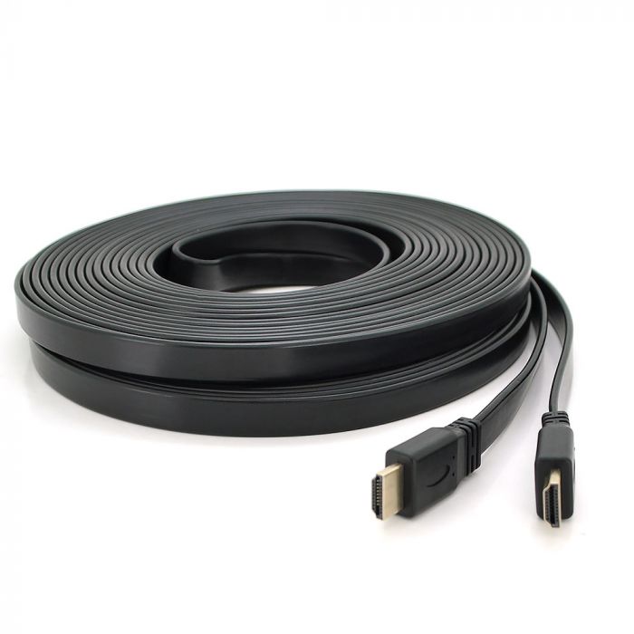 
					Кабель Merlion HDMI-HDMI 15m, v1.4, плоский Black, BOX, Q25