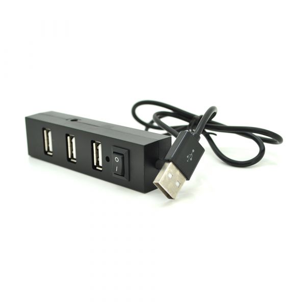
					Хаб YT-HUB4-B USB 2.0 4 порту, Black, 480Mbts живлення від USB, Blister Q200