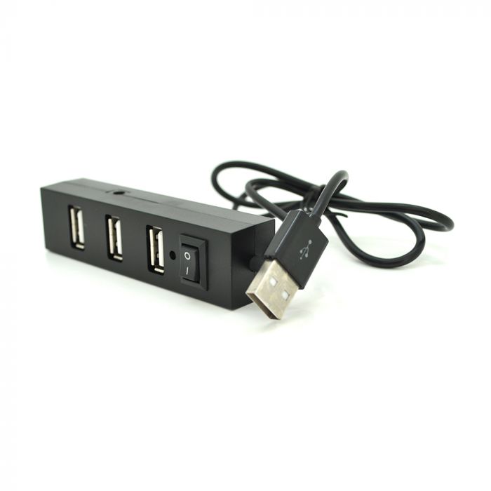 
					Хаб YT-HUB4-B USB 2.0 4 порту, Black, 480Mbts живлення від USB, Blister Q200