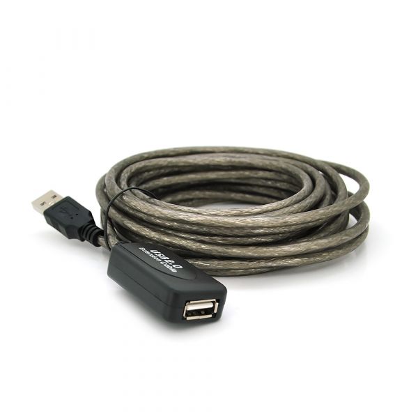 
					Активний подовжувач USB 2.0 AM / AF, 5,0m, прозорий з чіпом Q50