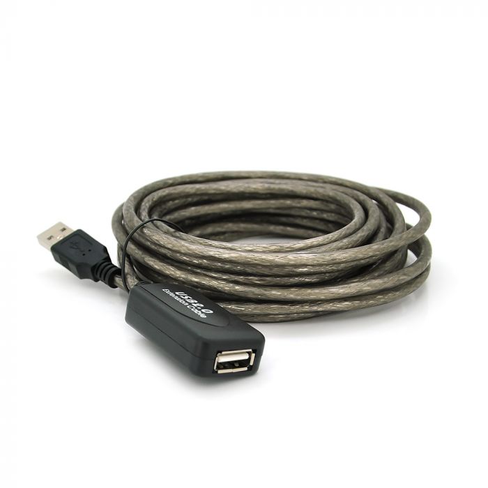 
					Активний подовжувач USB 2.0 AM / AF, 5,0m, прозорий з чіпом Q50