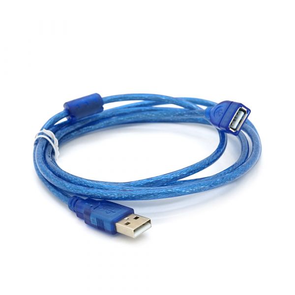 
					Подовжувач USB 2.0 AM / AF, 1.8m, 1 ферит, прозорий синій Q300
