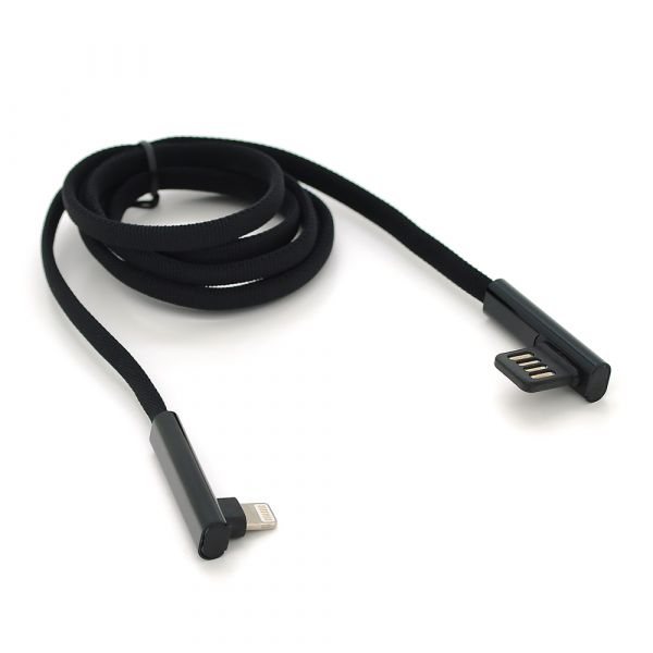 
					Кабель PZX V-113, Quick Charge Lighting Cable, 4.0A, Black, длина 1м, угловой, BOX