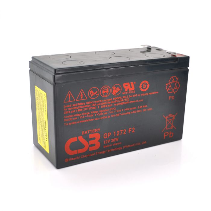 
					Акумуляторна батарея CSB GP1272F2, 12V 7,2Ah (28W) (151х65х100мм) 2.1кг Q10