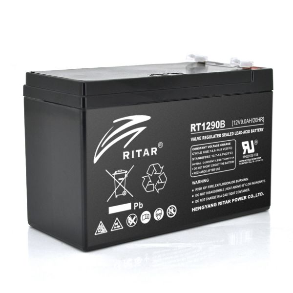
					Акумуляторна батарея AGM RITAR RT1290B, Black Case, 12V 9.0Ah ( 151 х 65 х 94 (100) ) Q10
