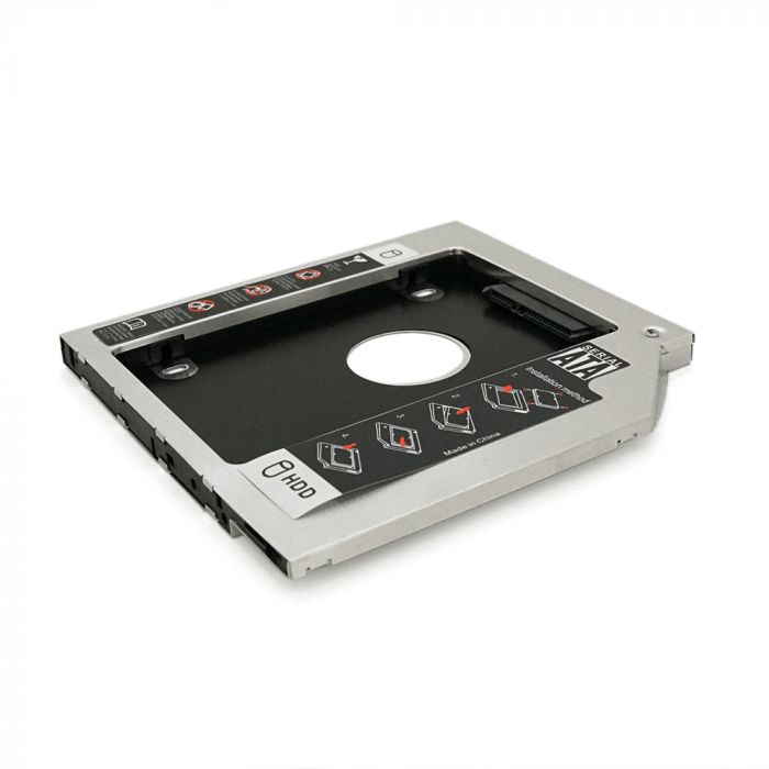 
					Адаптер підключення HDD 2.5 '' 9.5 mm в відсік приводу ноутбука SATA / mSATA (HDC-25), корпус aluminum+plastic, Blister, Q100