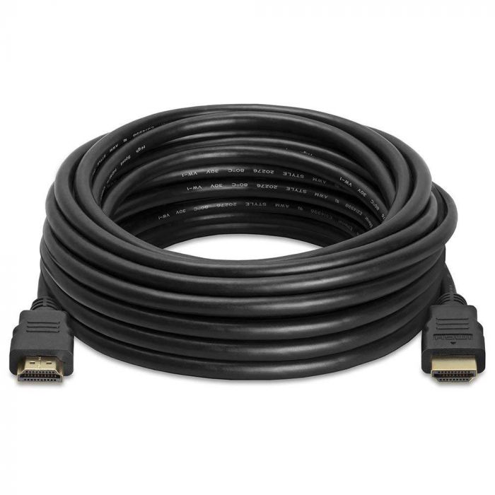 
					Кабель Merlion HDMI-HDMI HIGH SPEED 20m, v1.4, OD-7.5mm, круглий Black, коннектор Black, (Пакет) Q25